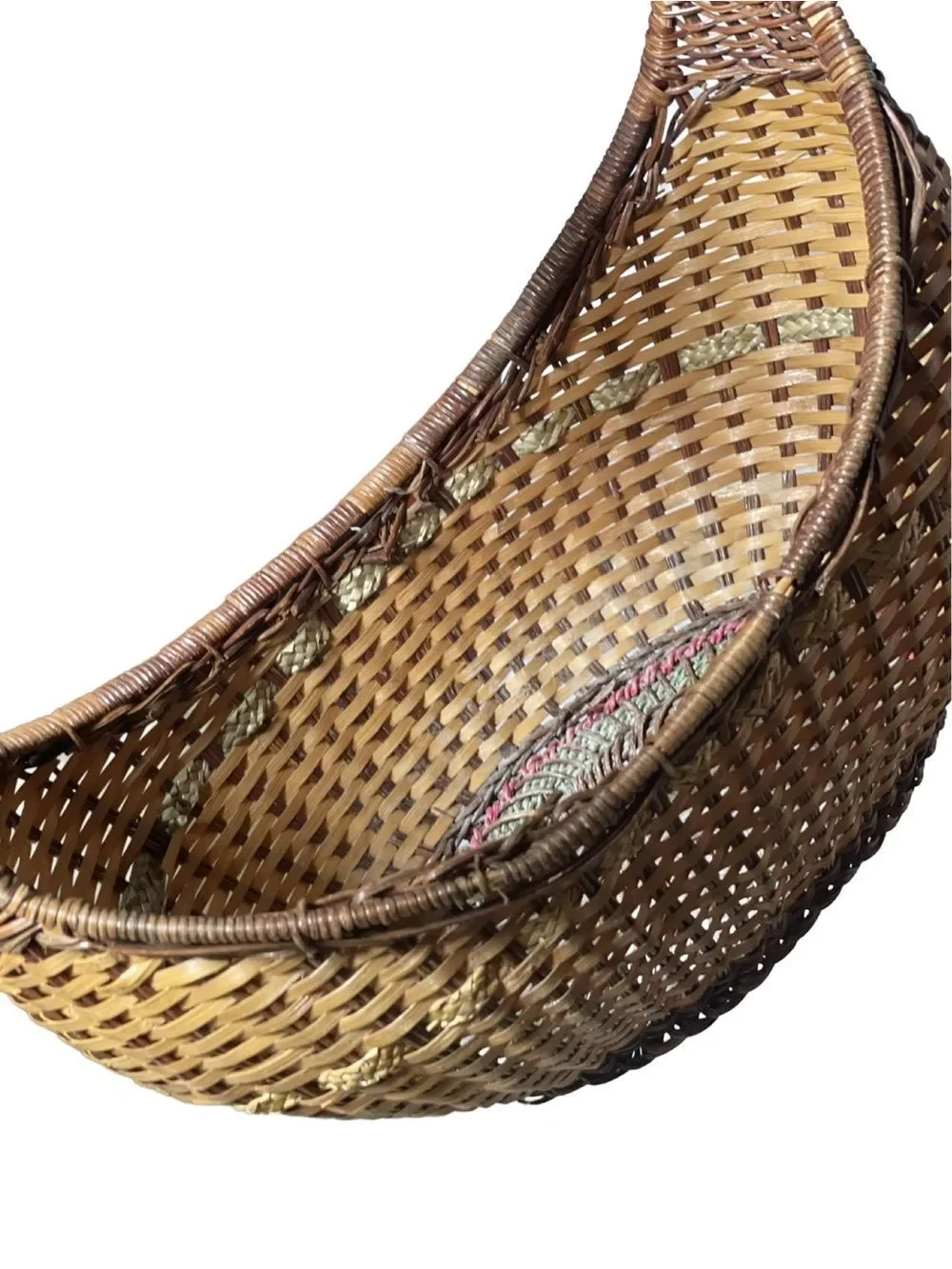 Handwoven Brown Wicker Basket Tote